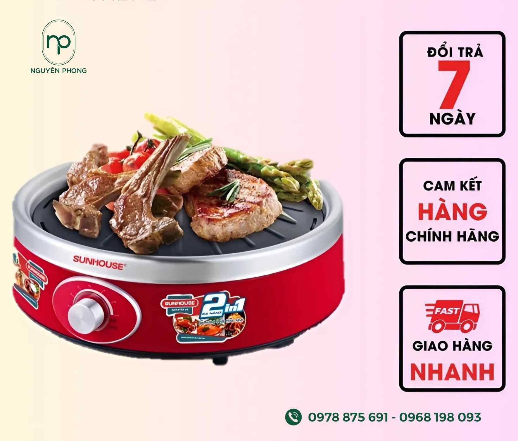 Mẫu tem bếp nướng Sunhouse